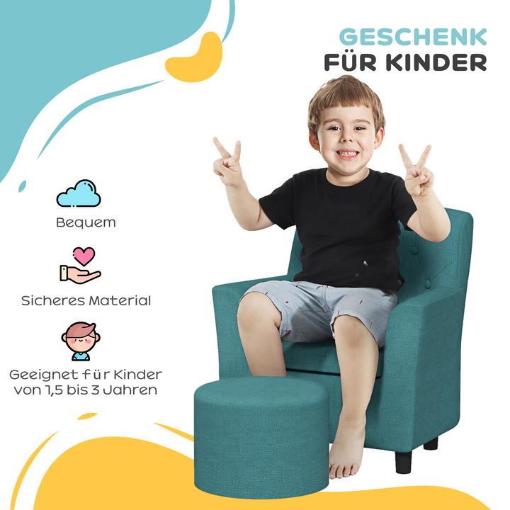 Produktbild Aiyaplay Kindersessel Schaumstoff, Polyester Blau (Kindersessel)