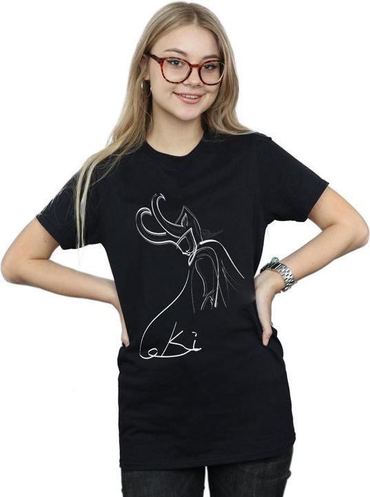 Actual product image Womens/Ladies Loki Lines Cotton Boyfriend T-Shirt (XXL)