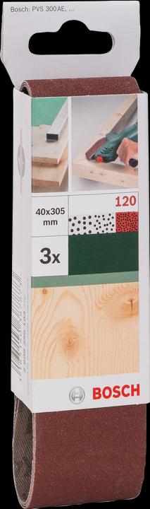 Produktbild Bosch Zubehör 3tlg. Schleifband-Set für Bosch-Varioschleifer, rote Qualität K = 120 (120)