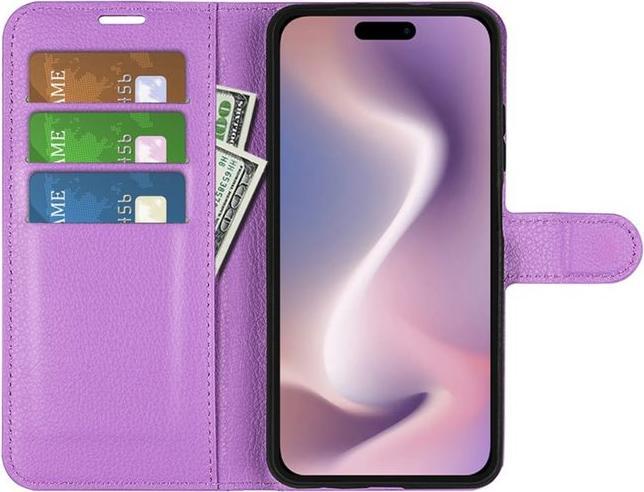 Actual product image MU Classic Litchi Leather Bookcover Series (Apple iPhone 16 Pro)