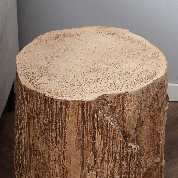 Actual product image Swisshandel24 Side table tree stump look levelling feet 37cmx37cmx43cm concrete brown (37 x 37 x 43 cm)