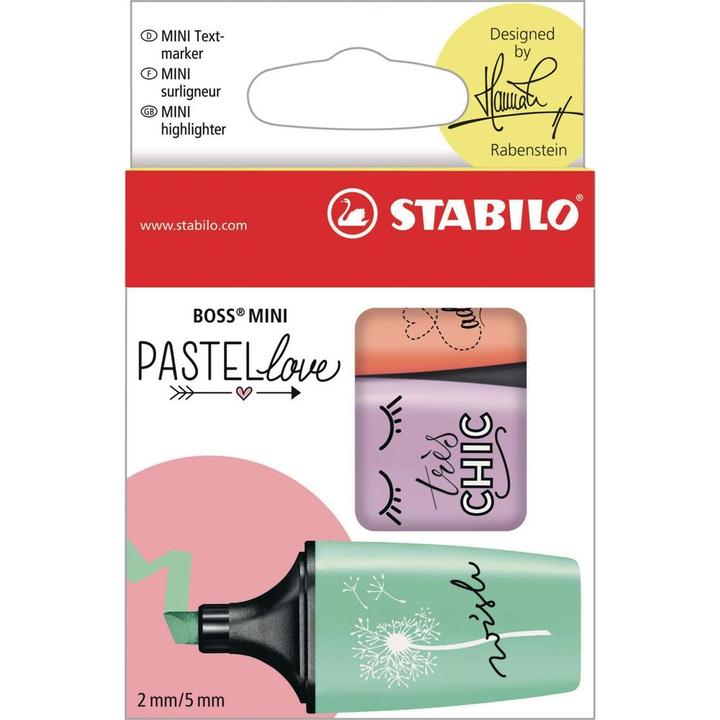 Immagine prodotto STABILO Evidenziatore BOSS MINI Pastel (Verde, Lilla, Arancia, 5 mm, 3 x)