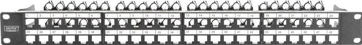 Produktbild Digitus Patch Panel Gehaeuse 1HE fuer Keystone Module 48-Port 48,3cm 19Zoll schwarz RAL 9005