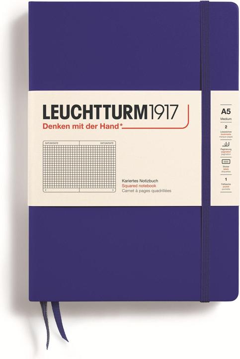 Produktbild Notizbuch Medium A5, Kariert, Dunkelblau, Produkttyp (A5, Kariert, Harter Einband)