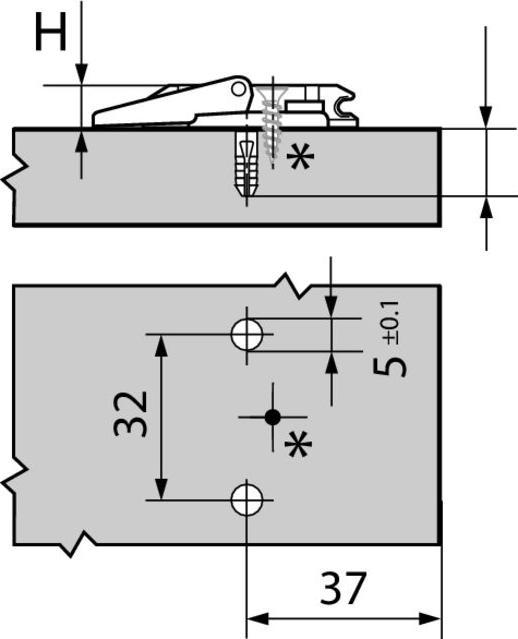 Actual product image Blum Cross mounting plates CLIP Corner mounting