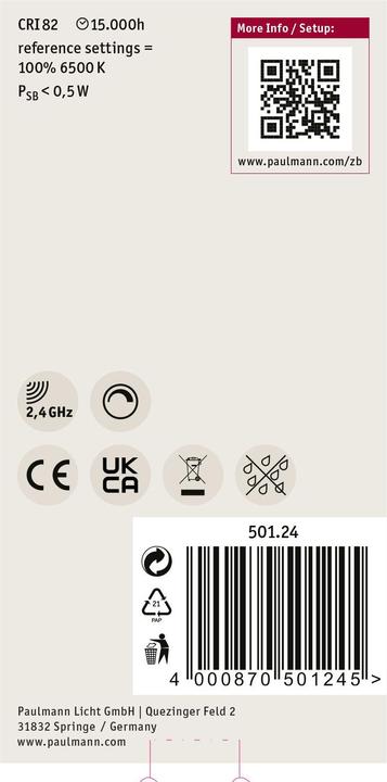Produktbild Paulmann Allgebrauchslampe Zigbee (E27, 9.30 W, 806 lm, 1 x, F)