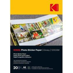 Kodak Photo Sticker Paper Gloss 120gsm A6x20 (3510652) (120 g/m², 20 x)