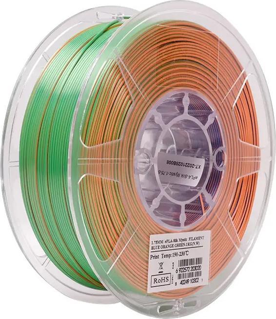 Immagine prodotto eSUN eSilk Mystic PLA Blu Arancione Verde Filamento 1,75mm 1Kg (PLA, 1.75 mm, 1000 g, Multicolore)