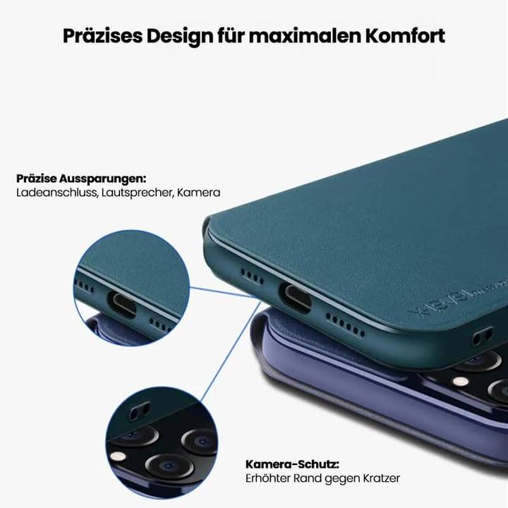 Produktbild X-Level Samsung Galaxy A5 (2017) - FIBColor Flip Etui, Kunstleder, 360° Rundumschutz, Schwarz (Samsung Galaxy A6+)