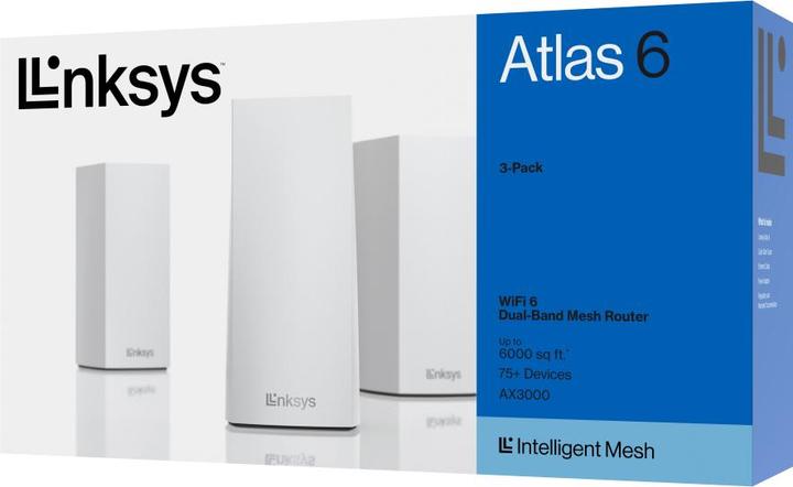 Actual product image Linksys MX2003-KE Atlas 6 Dual-Band Mesh WiFi 6 System, 3-Pack
