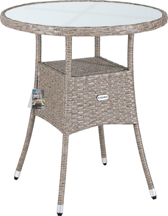 Image du produit Casaria Table de balcon en poly rotin (60 cm)