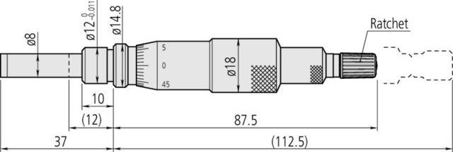 Actual product image Mitutoyo Built-in micrometer (2.50 cm)