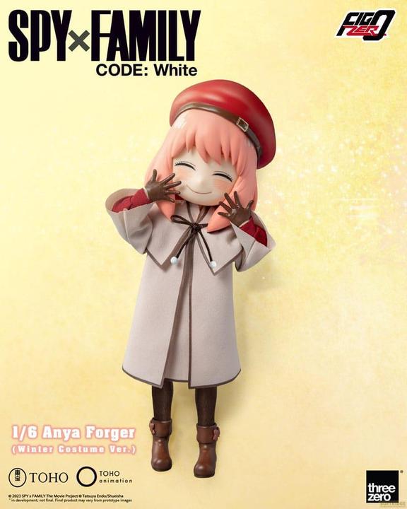 Actual product image ThreeZero Spy x Family Code: White FigZero Action Figure 1/6 Anya Forger Winter Costume Ver. 17 cm