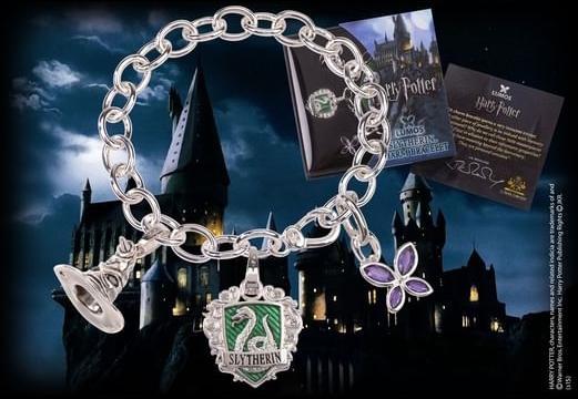 Immagine prodotto Noble Collection Bracciale Harry Potter con ciondoli placcati in argento Lumos Serpeverde (20 cm)