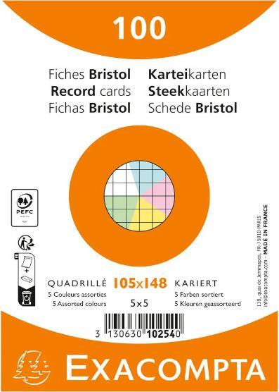 Immagine prodotto Exacompta Schede a quadretti (105 x 148 mm, 205 g/m², 100 x)
