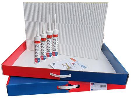 Actual product image Scandi Supply Fire protection case with double side plate 60x400x600 mm + 4x310 ml fireproof sealant
