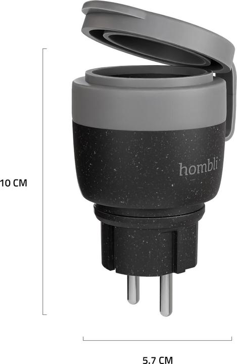 Actual product image Hombli Smart Outdoor Socket EU V2, Black