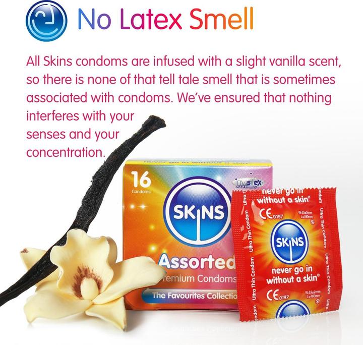 Actual product image Skins Condoms Assorted Cube 16 Pack - D&R NAT UT (16 pcs.)