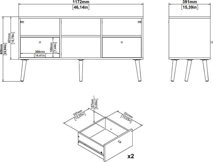 Produktbild Ebuy24 TV Tisch Bodo (118 x 40 cm)
