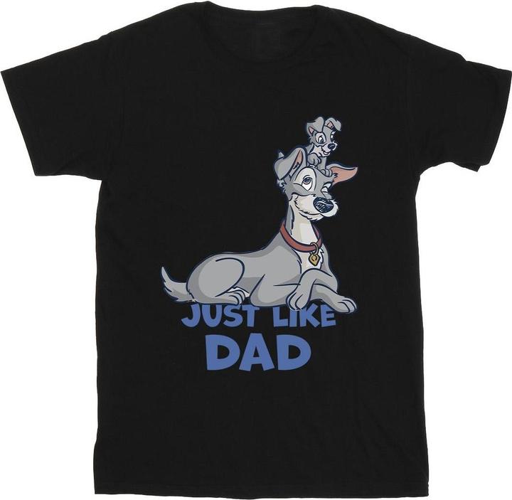 Actual product image Disney Mens Lady And The Tramp Just Like Dad T-Shirt (XXL)