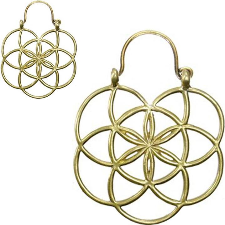 Immagine prodotto Star Piercing Ohrring vergoldet Blume des Lebens schlicht (Ottone)