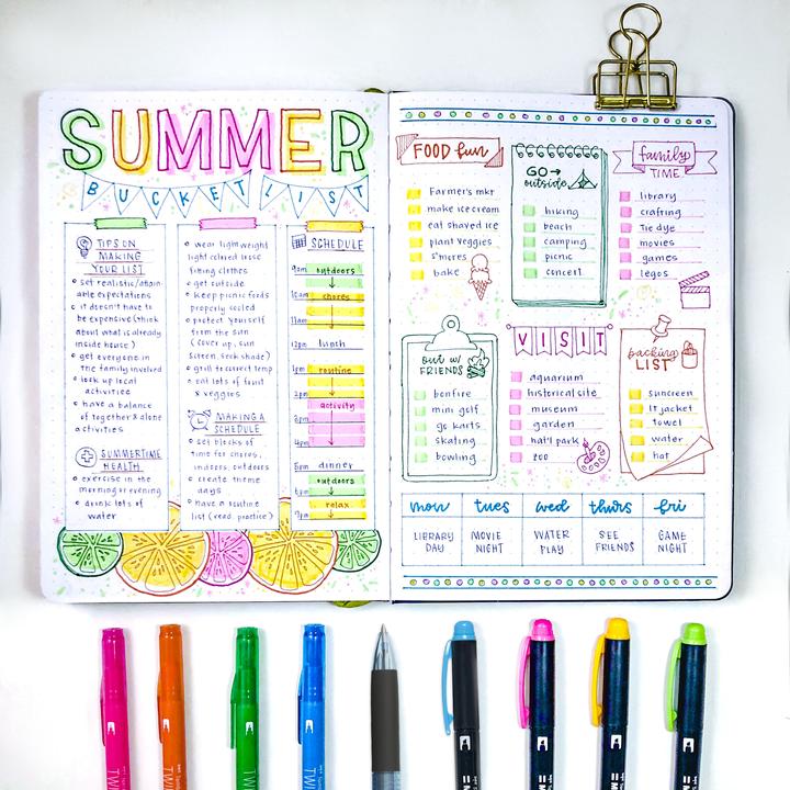 Image du produit Tombow STUD-SET, kit créatif pour la gravure visuelle, l'auto-organisation, les sketchnotes et tous vos (Multicolore, 1 x)