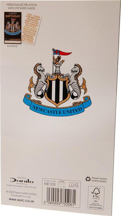 Actual product image Newcastle United FC Personalised Birthday Card With Stickers (1 x)