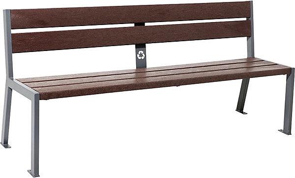 Immagine prodotto SPL Panchina SILAOS® in plastica riciclata, con schienale, nero grafite, marrone, 5