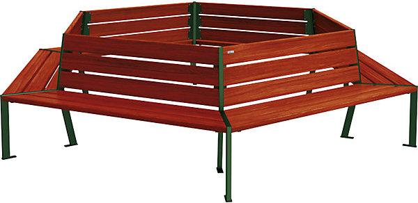 Image du produit SPL Cercle de bancs SILAOS®, hauteur 821 mm, longueur 2930 mm, vert mousse RAL 6005