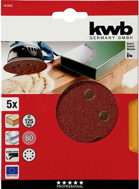 Image du produit kwb Disques adhésifs en velcro (80)