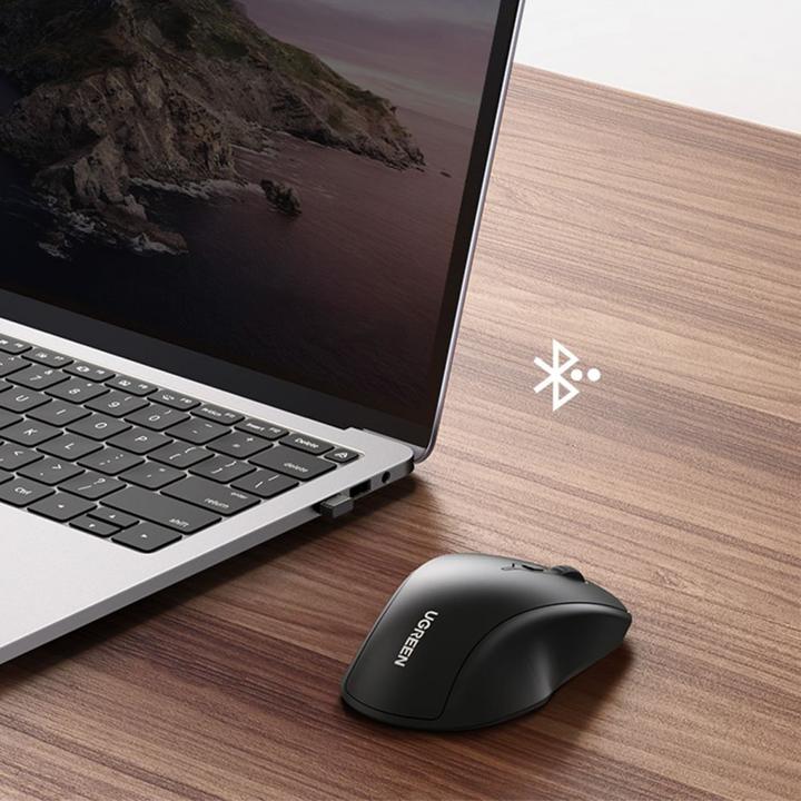 Actual product image Ugreen Wireless mouse MU101 2.4G+BT (Blue) (Cable)