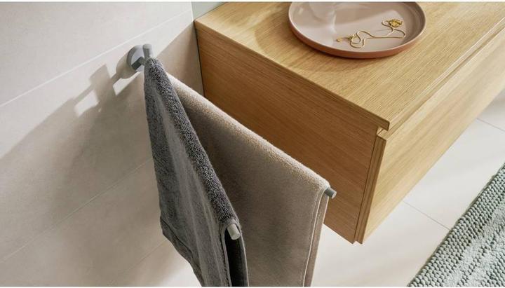 Actual product image tesa MOON GREY Towel rail two-arm incl. adhesive solution without drilling