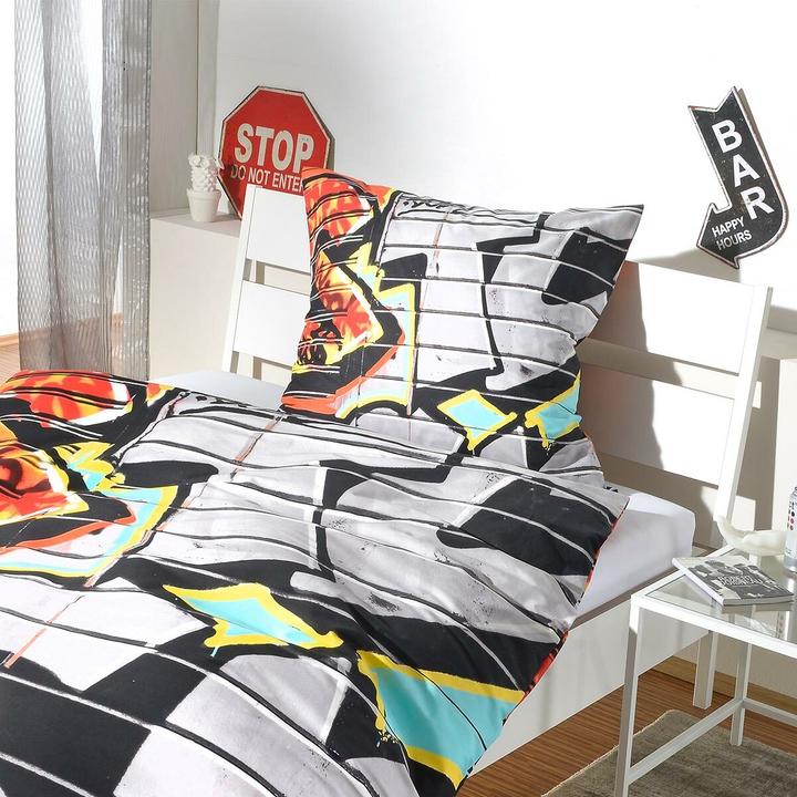 Produktbild BettwarenShop Graffiti (Bettwäsche Set, 155 x 220 cm, 80 x 80 cm)