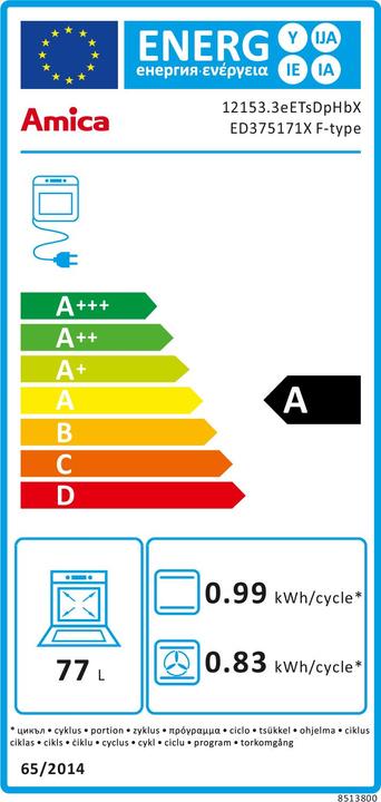 Energy Label Amica ED375171X F-TYPE