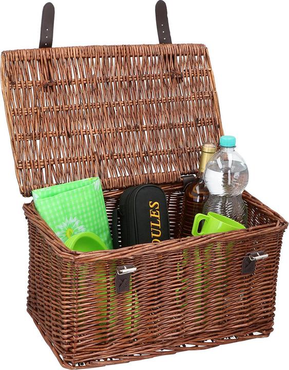 Immagine prodotto Natura Punto Cestino da bicicletta vintage in vimini e pelle (30 l)