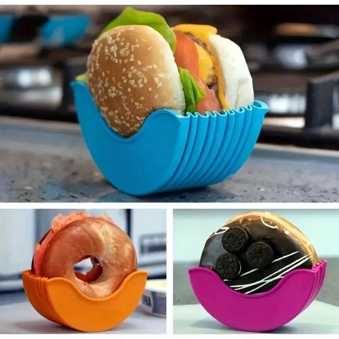 Produktbild MU Classic Hamburgerhalter aus Silikon 4er Set