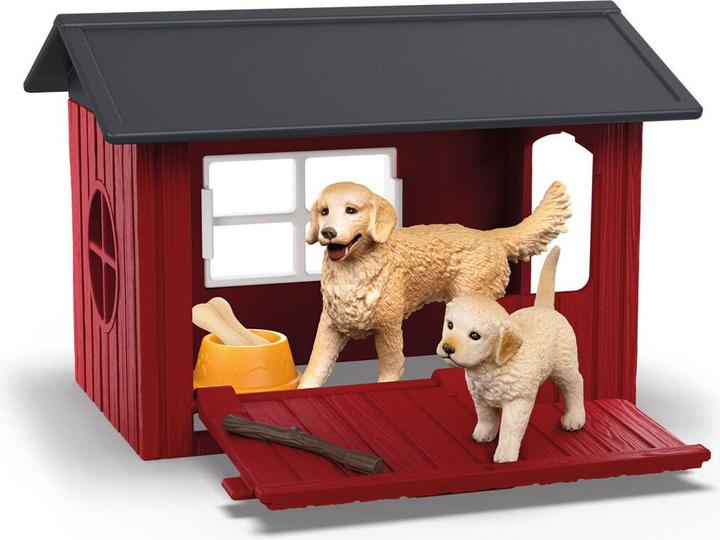 Produktbild Schleich Hundehütte mit Goldenretrievern