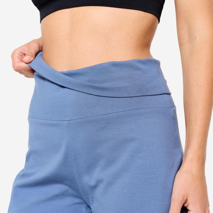Image du produit Kimjaly Yoga Caprihose Damen hoher Bund - kometenblau (XXL)