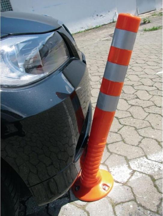 Actual product image HP Autozubehör Barrier post TPU orange/white Ø 80 mm to screw on w.fixing material Height above floor 750 mm