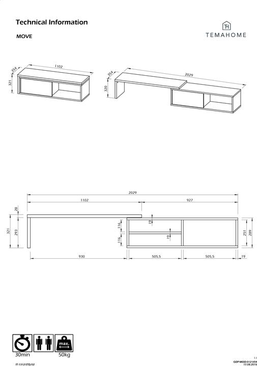 Image du produit Temahome mouvoir (110 x 35,5 x 32 cm)