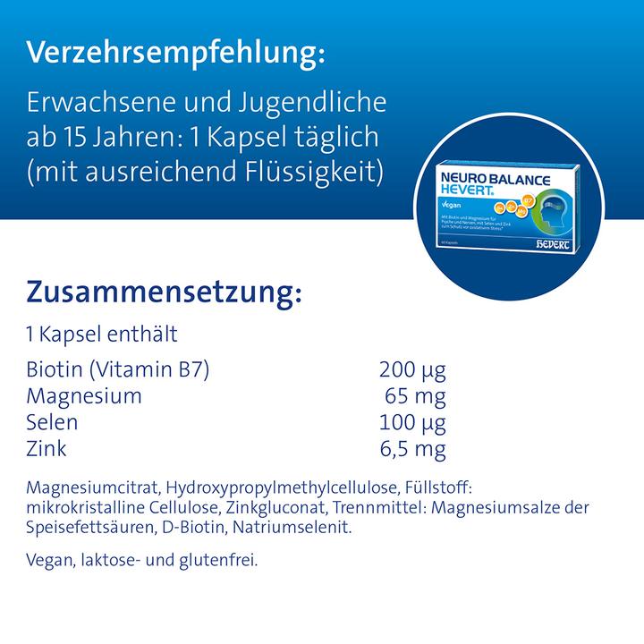 Actual product image Hevert Neuro Balance Capsules, 60 Capsules (60 Piece, Capsules)