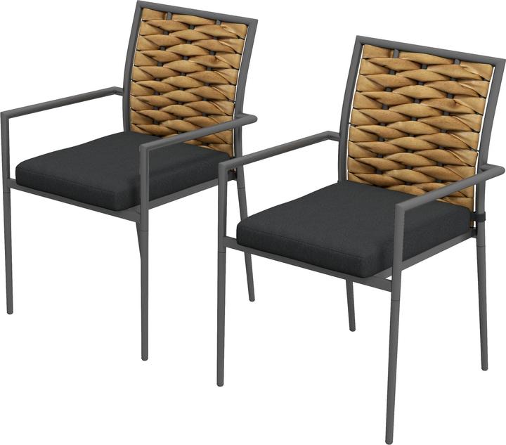 Actual product image Outsunny Stackable garden chairs with cushions
