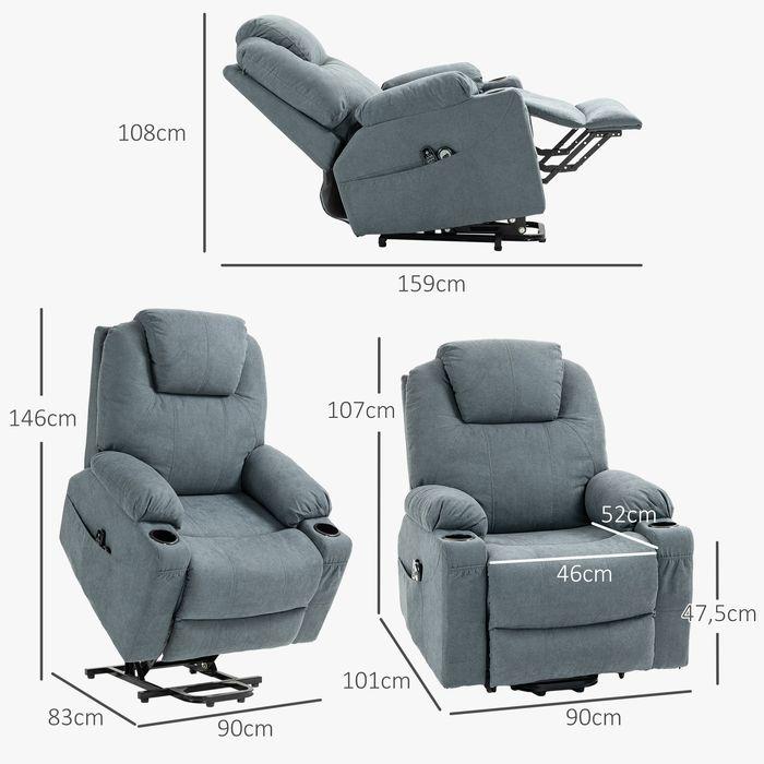 Produktbild Swisshandel24 Massagesessel Aufstehhilfe, elektrisch, mit 8 Massagepunkten, Liegefunktion, Heizfunktion, 90x101x10