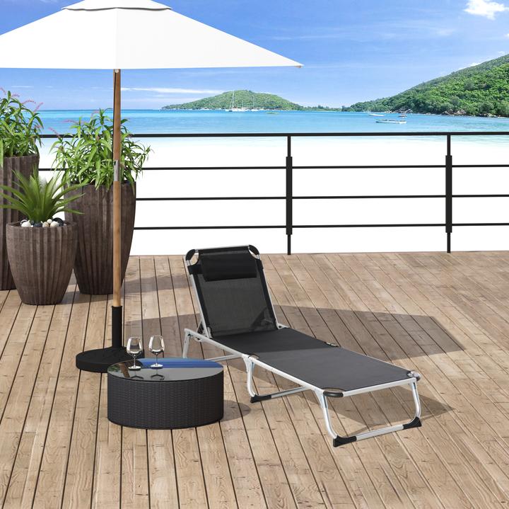 Image du produit Outsunny Chaise longue de jardin réglable en 5 positions (80 cm)