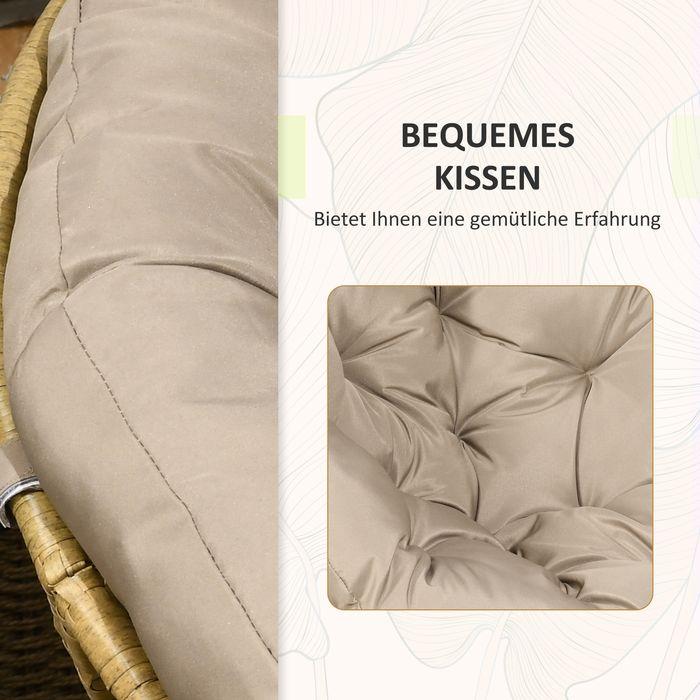 Produktbild Swisshandel24 Gartenmöbel-Set 3-tlg., Bistro-Set inkl. Couchtisch, 2 Stühle, Gartensitzgruppe mit Kissen, Gartenga (45 cm)