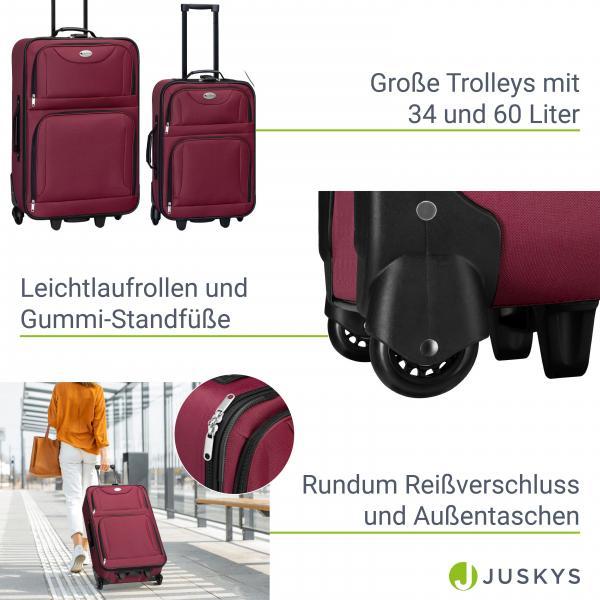 Image du produit Juskys Set de valises trolley Athen (60 l, M (50 - 90l), L (90 - 115l))