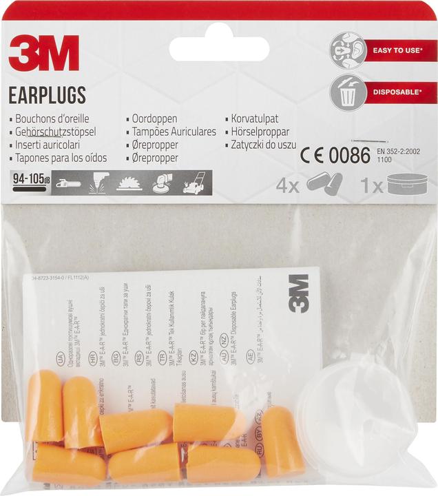 Actual product image 3M Hearing protection plugs, orange (8 x)