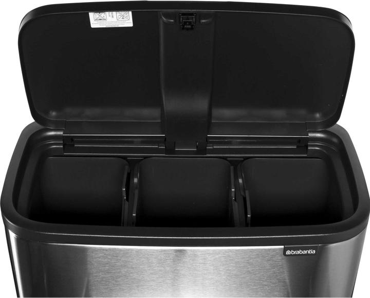 Actual product image Brabantia Waste bin for separation with button, silver (31 62 27) (34 l)