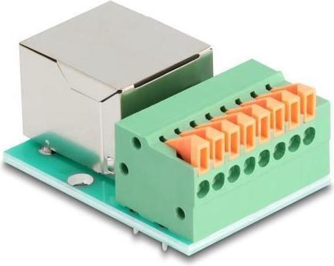 Produktbild Delock RJ45 Buchse zu Terminalblock mit Drucktaster Cat.5e