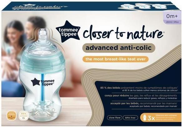 Actual product image Tommee Tippee TOMMEE TIPPE bottle ADVANCED ANTI-COLIC, 260 ml, 3 pcs., 422746 (260 ml)